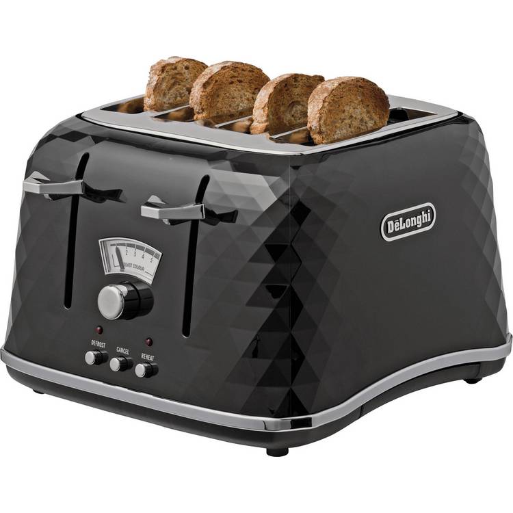 De'Longhi CTJ4003 Brillante 4 Slice Toaster - Black
