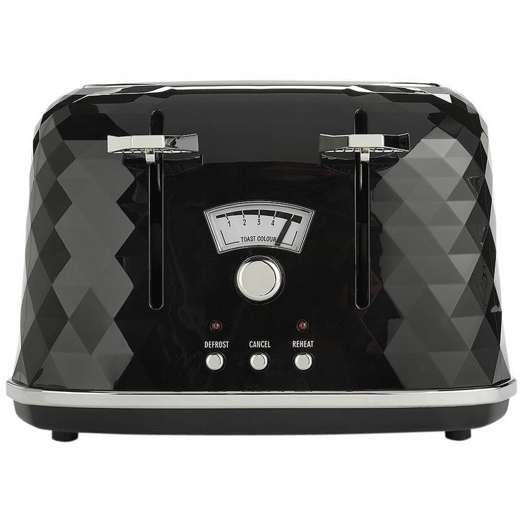 De'Longhi CTJ4003 Brillante 4 Slice Toaster - Black