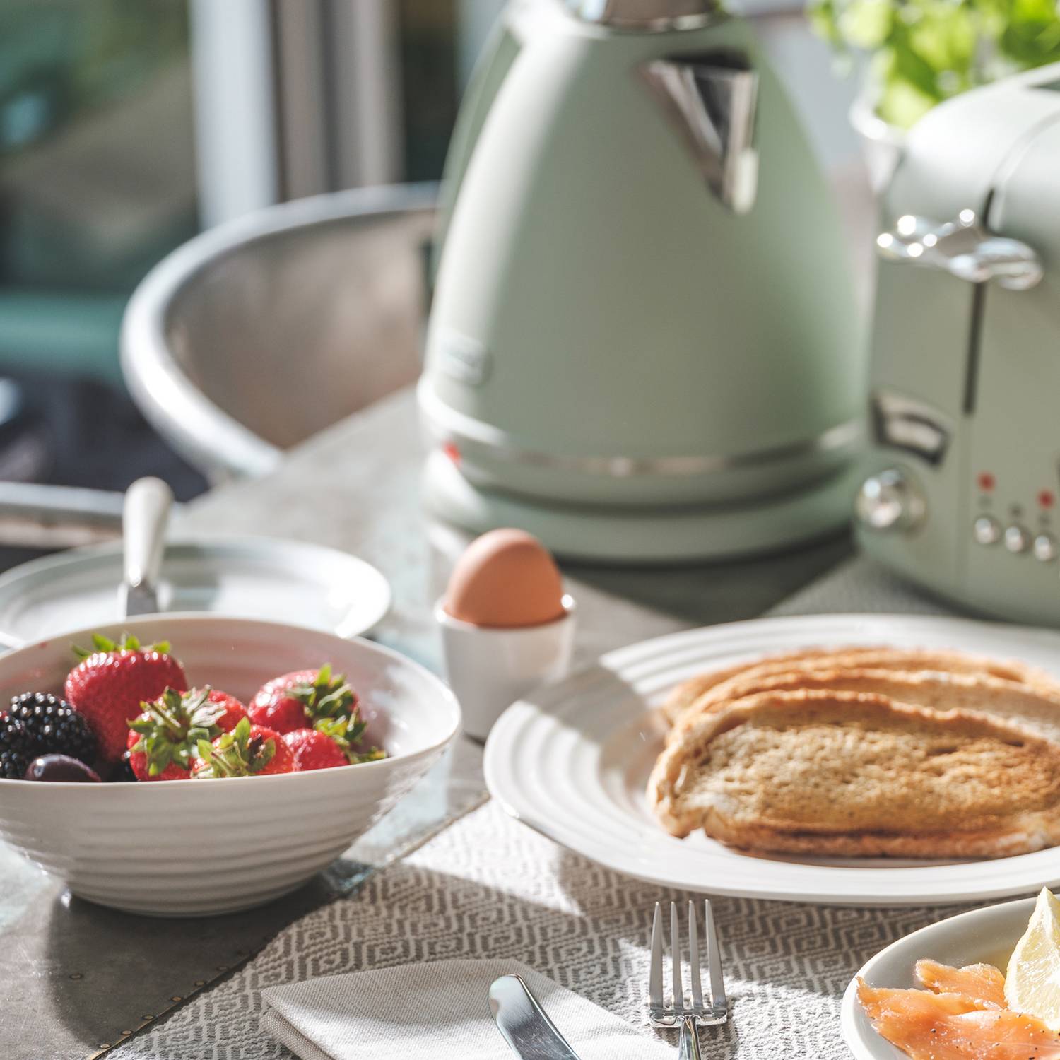 De'Longhi CTO4.GR Argento Flora 4 Slice Toaster - Green